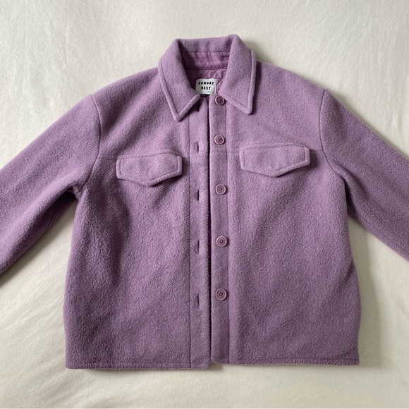 Aritzia Sunday Best - Sky Shirt Jacket Soft Orchid Size XS - Picture 4 of 8